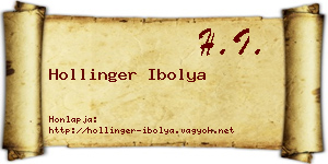 Hollinger Ibolya névjegykártya